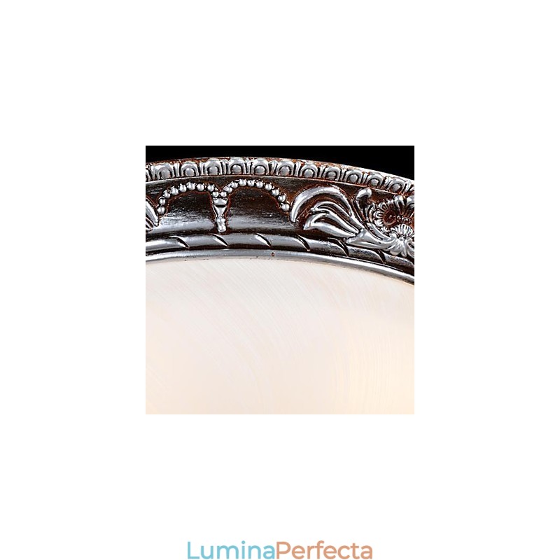 Lumină cu montare încasată, rășină de sticlă, sculptură în argint, retro clasic european