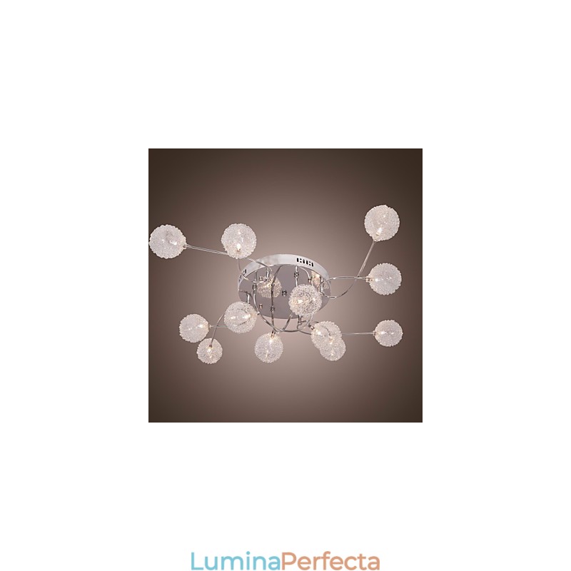 Lumină G4 cu 12 lumini din fier cu abajururi din aluminiu