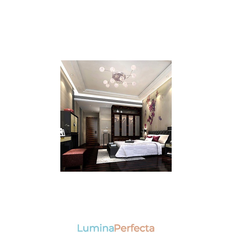 Lumină G4 cu 12 lumini din fier cu abajururi din aluminiu