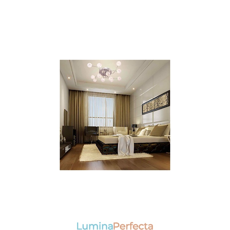 Lumină G4 cu 12 lumini din fier cu abajururi din aluminiu