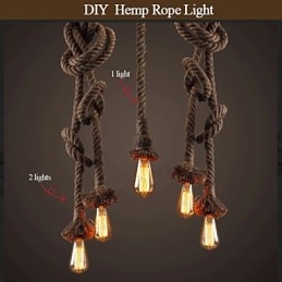 1 Lumină DIY Art Hemp Rope Lumină Creative Hemp Rope Droplight