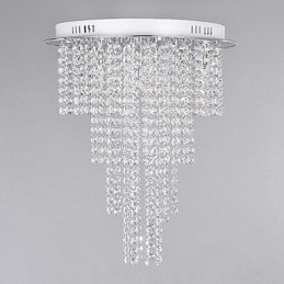 Crystal Flush Mount 8 lumini metal contemporan galvanizare