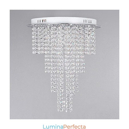 Crystal Flush Mount 8 lumini metal contemporan galvanizare Crystal Flush Mount 8 lumini metal contemporan galvanizare