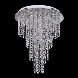 Crystal Flush Mount 8 lumini metal contemporan galvanizare