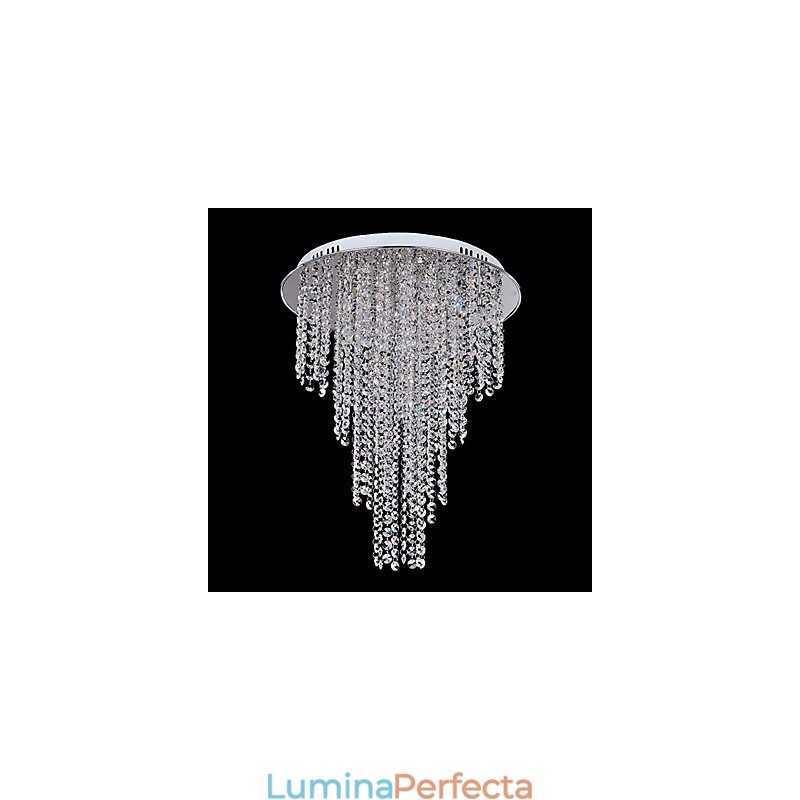 Crystal Flush Mount 8 lumini metal contemporan galvanizare