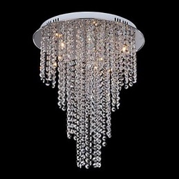 Crystal Flush Mount 8 lumini metal contemporan galvanizare