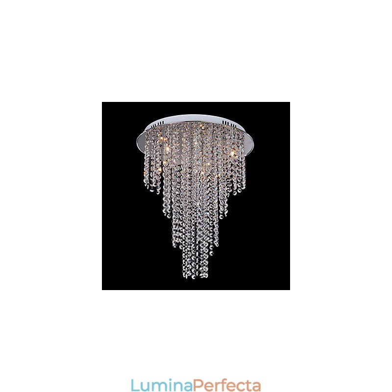 Crystal Flush Mount 8 lumini metal contemporan galvanizare