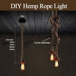 1 Lumină DIY Art Hemp Rope Lumină Creative Hemp Rope Droplight