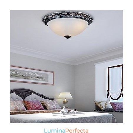 Lumină cu montare încasată, rășină de sticlă, sculptură în argint, retro clasic european Lumină cu montare încasată, rășină de sticlă, sculptură în argint, retro clasic european