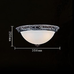 Lumină cu montare încasată, rășină de sticlă, sculptură în argint, retro clasic european