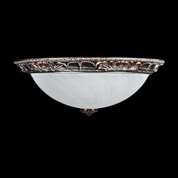 Lumină cu montare încasată, rășină de sticlă, sculptură în argint, retro clasic european