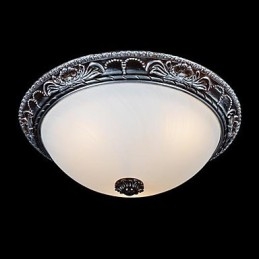 Lumină cu montare încasată, rășină de sticlă, sculptură în argint, retro clasic european