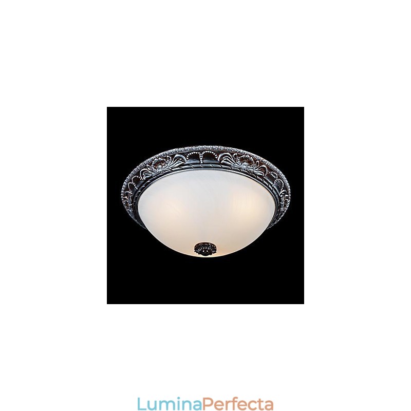 Lumină cu montare încasată, rășină de sticlă, sculptură în argint, retro clasic european