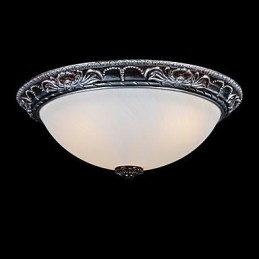 Lumină cu montare încasată, rășină de sticlă, sculptură în argint, retro clasic european