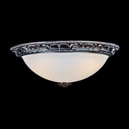 Lumină cu montare încasată, rășină de sticlă, sculptură în argint, retro clasic european