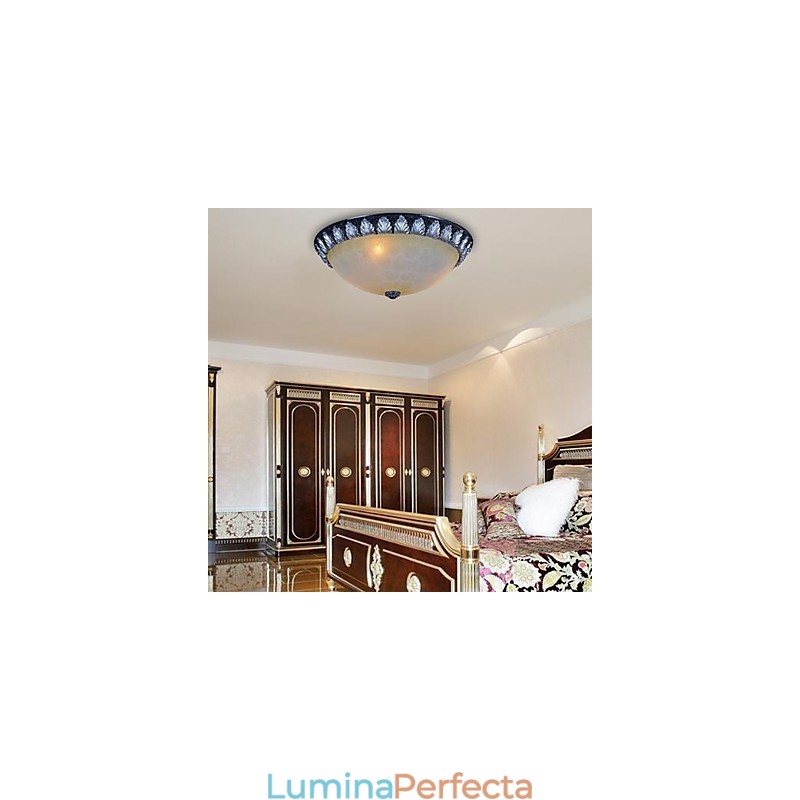 Model de lumină cu montare încasată, rășină de sticlă, sculptură în argint, clasic european