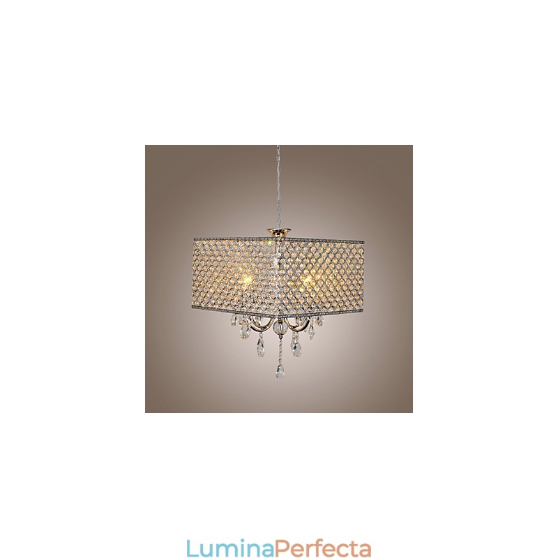 Candelabru din metal cu pictură în cristal tambur modern contemporan