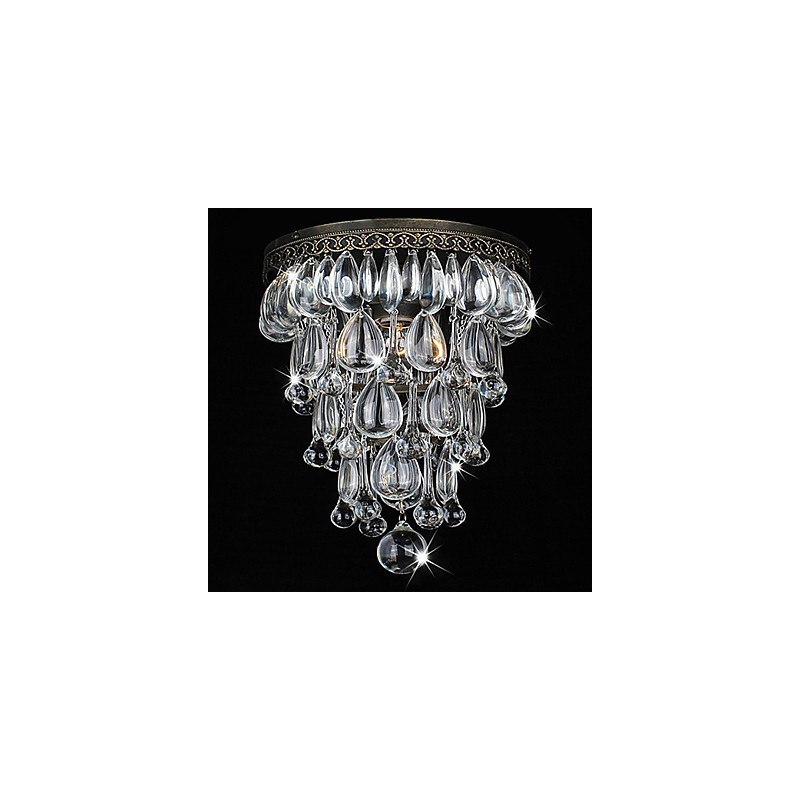 Crystal Flush Mount 1 lumină Vintage Fier Electroplating