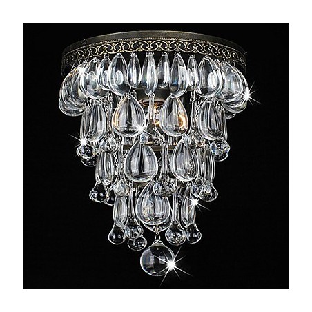 Crystal Flush Mount 1 lumină Vintage Fier Electroplating Crystal Flush Mount 1 lumină Vintage Fier Electroplating