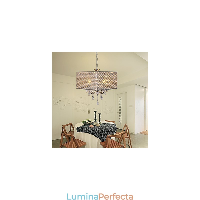 Candelabru din metal cu pictură în cristal tambur modern contemporan
