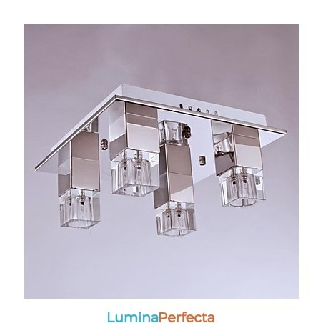 Plafoniere 4 Lumini Cristal Placare Artistică Oțel Inoxidabil Plafoniere 4 Lumini Cristal Placare Artistică Oțel Inoxidabil