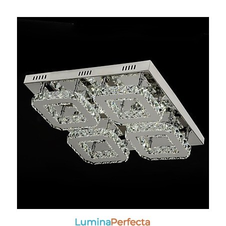 Montaj încastrat din metal cromat din cristal modern contemporan Montaj încastrat din metal cromat din cristal modern contemporan