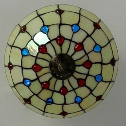30 * 19 cm tip Europa stil fier forjat Pnd coadă pe jumătate de dom lampă de sticlă colorată