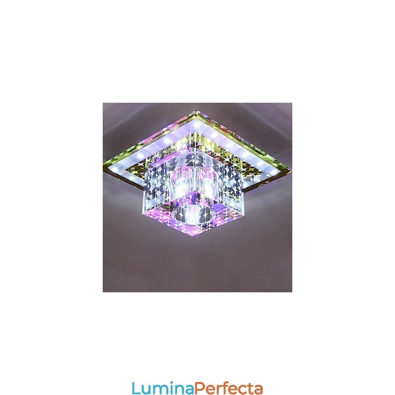 Plafoniera din cristal Spot SMD 3W Lampă creativă Tubă Lumină colorată în dom