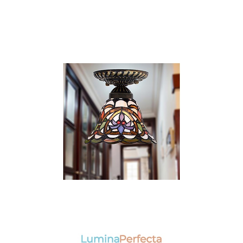 Vitraliul European Rural Creative Arts Absorb Dome Lamp Light
