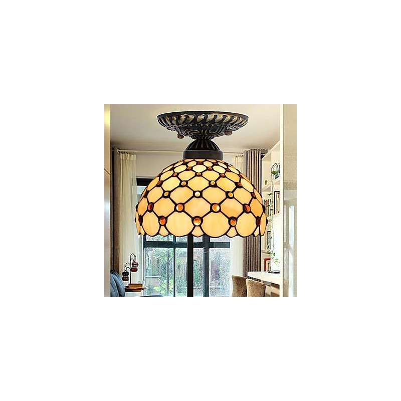Vitraliul European Rural Creative Arts Absorb Dome Lamp Light
