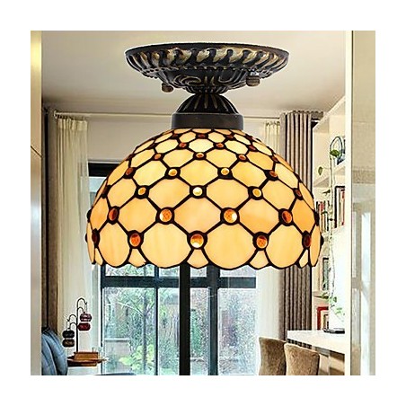 Vitraliul European Rural Creative Arts Absorb Dome Lamp Light