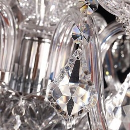 Candelabru Crystal Luxury Modern Living 8 Lumini cu Abajur din Tesatura