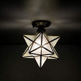 Stele de vitralii ale artelor creative rurale europene pentru a absorbi lumina lămpii cu dom