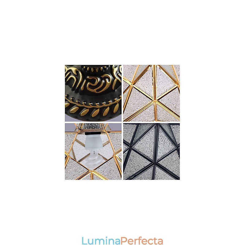 Stele de vitralii ale artelor creative rurale europene pentru a absorbi lumina lămpii cu dom