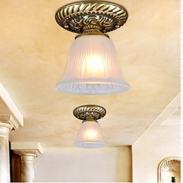 Abajur din sticlă cu model de lumină cu montare încastrabilă din bronz European Retro Classic