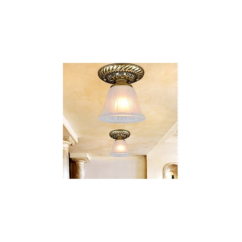 Abajur din sticlă cu model de lumină cu montare încastrabilă din bronz European Retro Classic