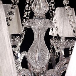 Candelabru Crystal Luxury Modern Living 8 Lumini cu Abajur din Tesatura