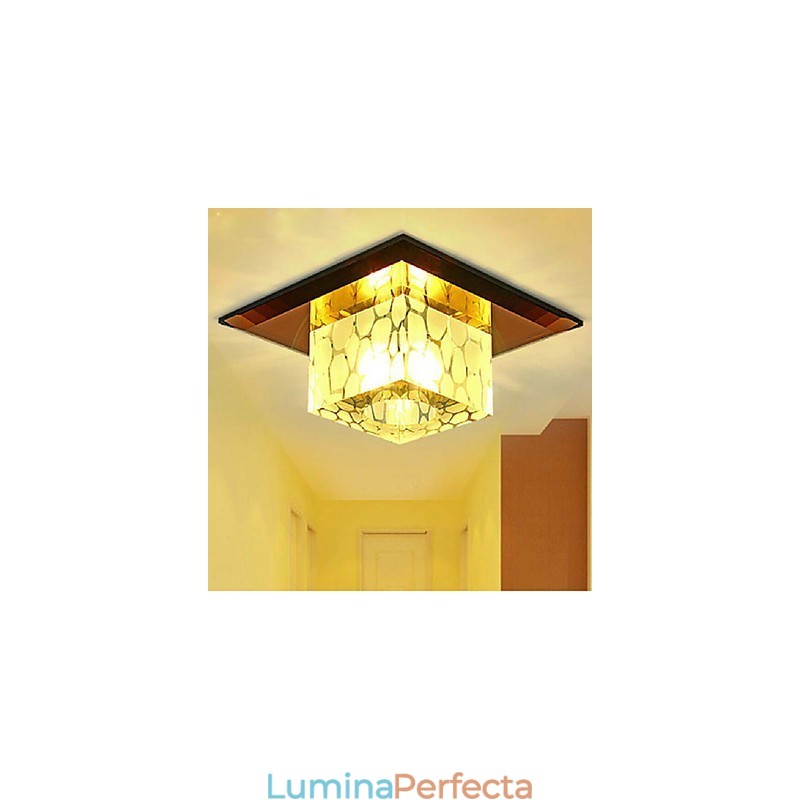 Plafoniera Mini Crystal Spot 3W Lampă Creativă Tubă Lumină Colorată Cupolă pătrată