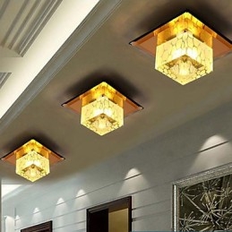 Plafoniera Mini Crystal Spot 3W Lampă Creativă Tubă Lumină Colorată Cupolă pătrată