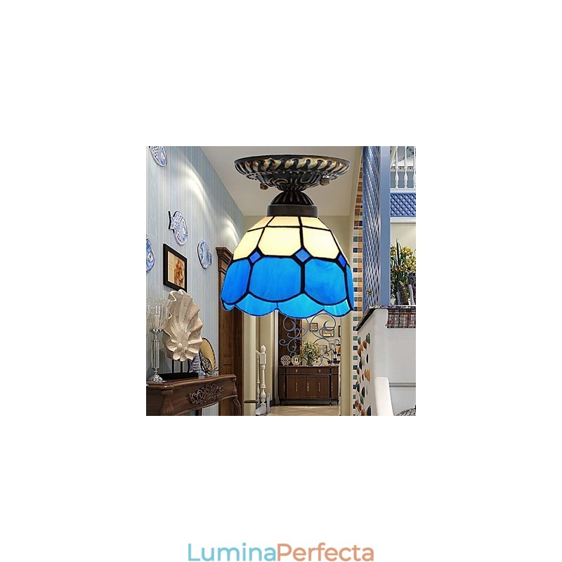 17* Vitralii pentru artele creative rurale europene Absorb Dom Lamp Light