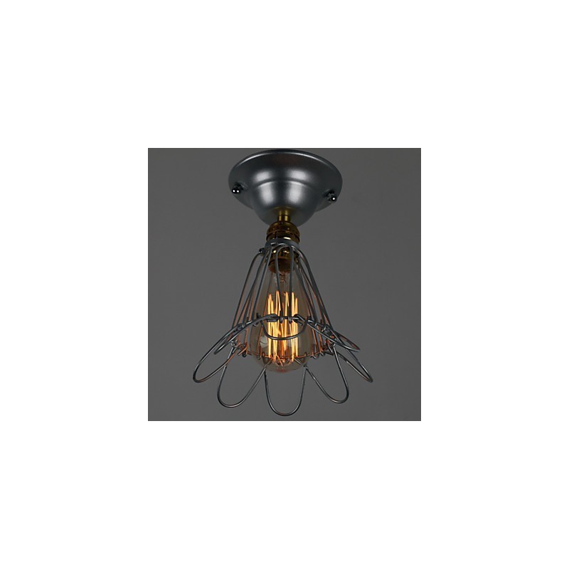 Mini lampă în stil rustic 1 lumină pictură prelucrare argint