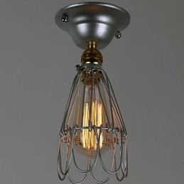 Mini lampă în stil rustic 1 lumină pictură prelucrare argint