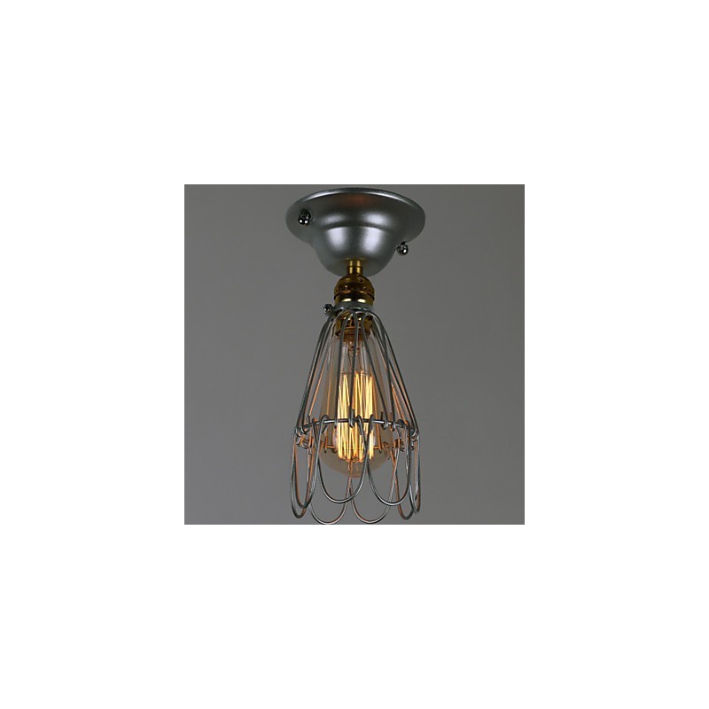 Mini lampă în stil rustic 1 lumină pictură prelucrare argint