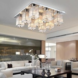Montaj încastrat din metal cromat din cristal modern contemporan