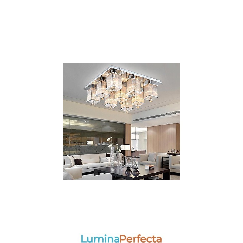 Montaj încastrat din metal cromat din cristal modern contemporan