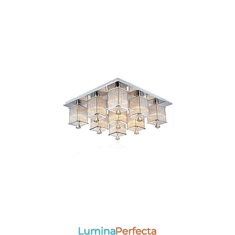 Montaj încastrat din metal cromat din cristal modern contemporan