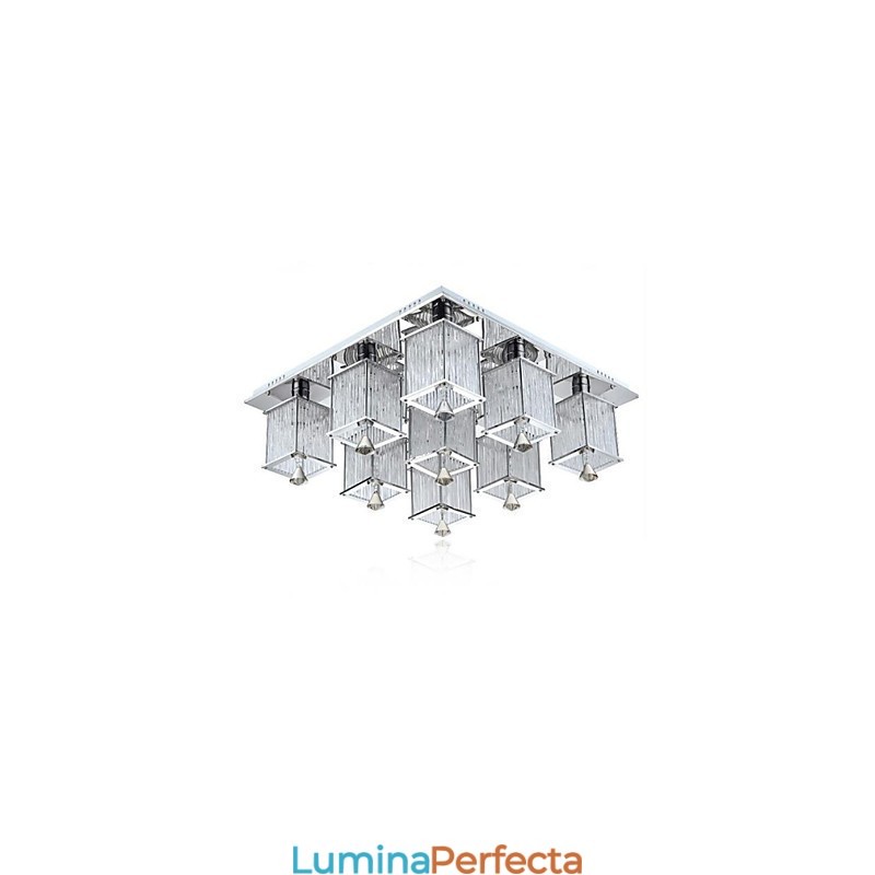 Montaj încastrat din metal cromat din cristal modern contemporan