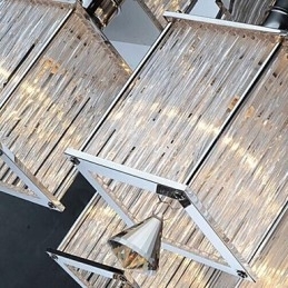 Montaj încastrat din metal cromat din cristal modern contemporan