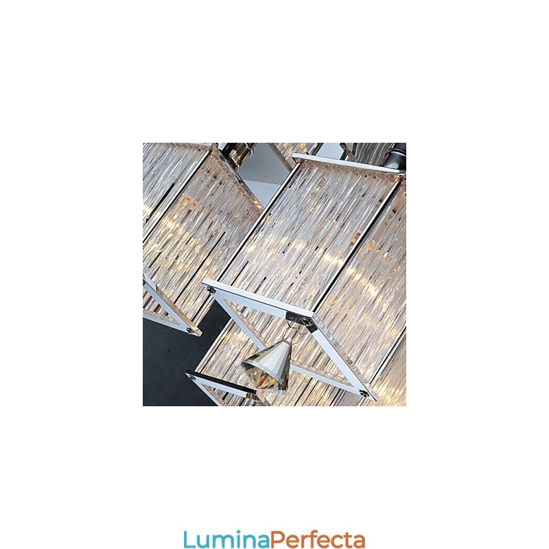 Montaj încastrat din metal cromat din cristal modern contemporan