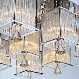 Montaj încastrat din metal cromat din cristal modern contemporan